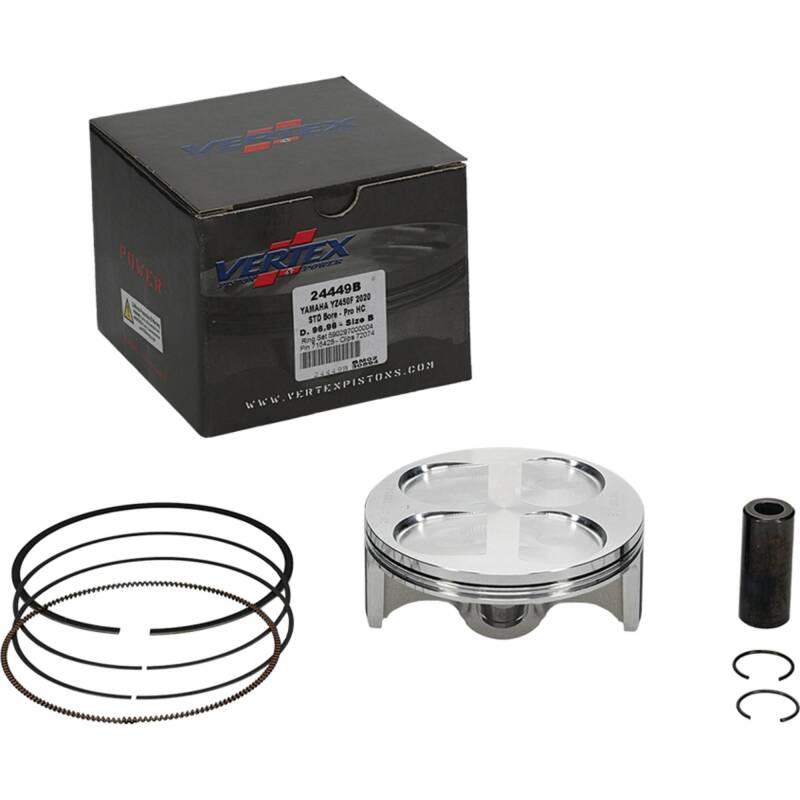 Yamaha WR 450 F High Compression Piston Kit - Vertex Pistons - Forged 13.8:1 Compression - `21-`23